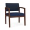 Lesro Lenox Wood Wide Guest Chair Wood Frame, Walnut, RF Blueberry Back, MD Ink Seat LW1201 - alternate 1